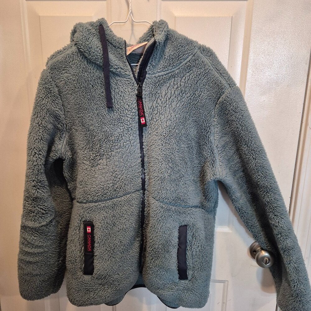 Women's Canada Weather Gear Teddy Jacket; Size Large; Soft Teal; Good Preowned